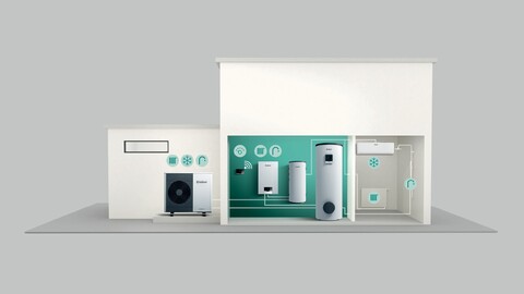 Un esempio di Sistema Ibrido con la gamma prodotti Vaillant: systemHYBRID plus bivalente